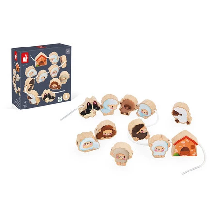 Janod Nawlekanka z drewnianymi owieczkami Farma 2+