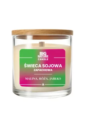 Big Nature Świeca sojowa o zap. Malina, Róża i Jabłko 225g