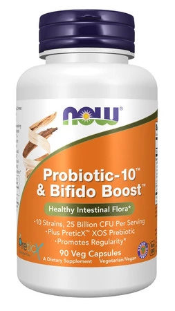 Now Foods Probiotic-10 i Bifido Boost Priobiotyki 90 kaps. vege