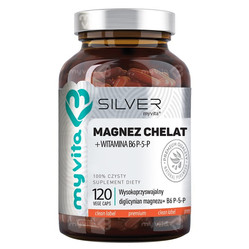 MyVita SILVER Magnez Chelat + Witamina B6 w formie P-5-P  120 kaps.