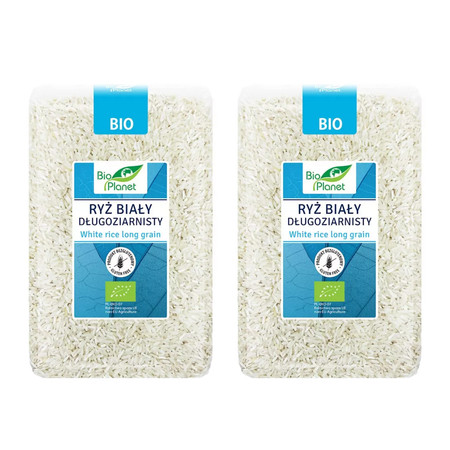 Zestaw 2x Bio Planet − Ryż biały długoziarnisty bezglutenowy BIO − 1 kg