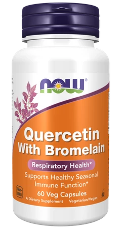 NOW FOODS Quercetin with Bromelain - Kwercetyna + Bromelaina (60 kaps.)