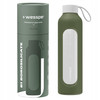 Wessper Butelka motywacyjna szklana z silikonem BOROSILICATE oliwkowa 1000 ml