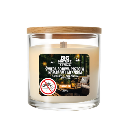 Big Nature Świeca sojowa przeciwko komar i meszkom OUTDOOR 225g