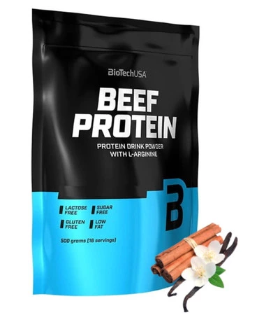 BioTech USA Beef Protein odżywka białkowa 500g smak wanilia - cynamon