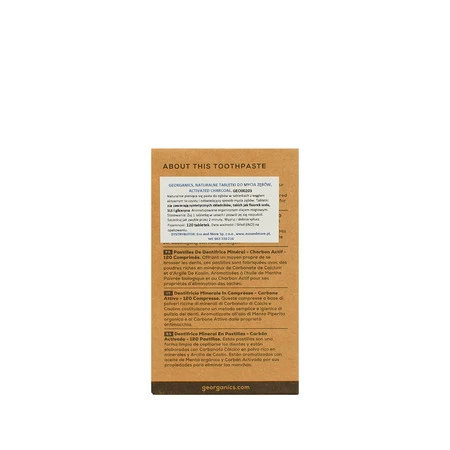 Georganics, Naturalne tabletki do mycia zębów, Activated Charcoal, 120 tabletek