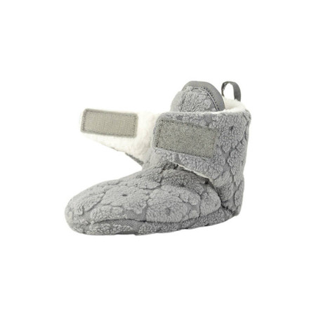 Lodger Polarowe buciki kapcie z antypoślizgową podeszwą szare Fleece Drizzle 6-12 m