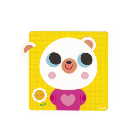 Janod Magnetyczna układanka Emocje Miś 2+