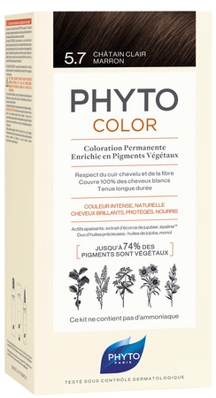 Phyto - Farba do włosów 5.7. Jasny kasztanowy brąz - 1 szt