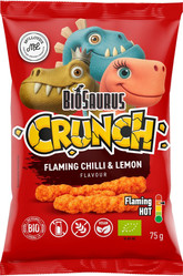 Chrupki kukurydziane Crunch o smaku ostre chili-cytryna BEZGL. BIO 75 g