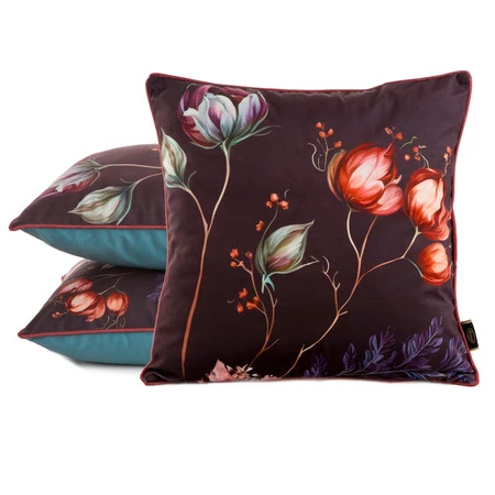 POSZEWKA VELVET 129 45 X 45 CM BORDOWY