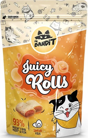 MR.BANDIT Juicy Rolls Krokieciki z Żółtkiem dla kota 40g