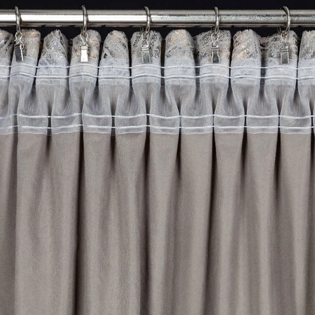 ZASŁONA GOTOWA TULIA NA TAŚMIE 135 X 270 CM STALOWY