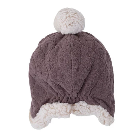 Lodger Dwuwarstwowa zimowa czapeczka z polaru wrzosowa Fleece Mauve 0-3 m