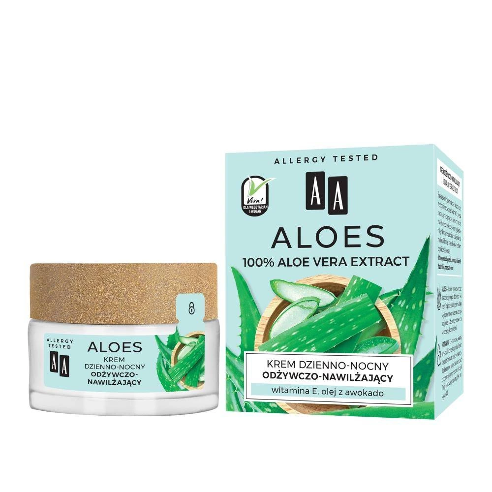 AA − Krem odżywczo-nawilżający Aloes 100% Aloe Vera Extract − 50 ml
