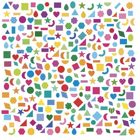 Janod Naklejki wielorazowe 300 szt. Figury geometryczne 3+