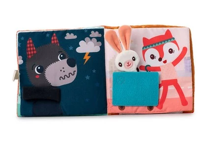 LILLIPUTIENS Miękka książeczka aktywizująca z mini-komforterem „Stella i jej przytulanka” 12 m+