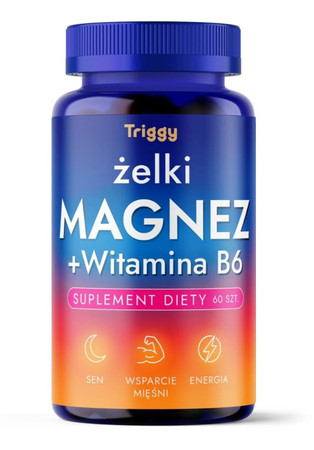 Triggy Żelki Magnez + Witamina B6 60 żelek smak malina