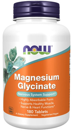 Now Foods Magnez Magnesium Glycinate na wsparcie mięśni 180 tabl.
