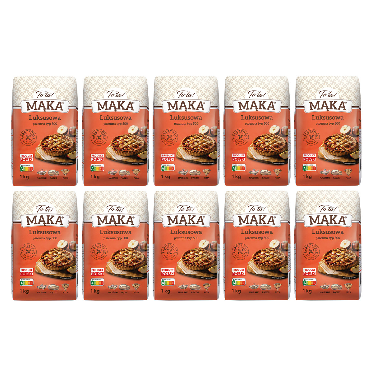 Zestaw 10x ToTa! Mąka pszenna luksusowa typ 500 - 1 kg - Nabea.pl
