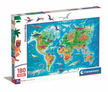 Clementoni Puzzle 180el Super Dinosaurs Map 29790