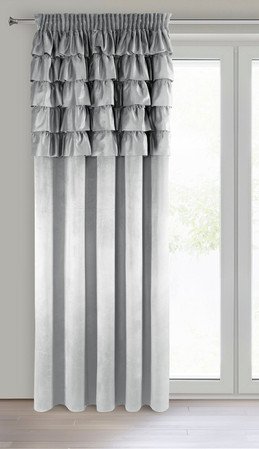 ZASŁONA GOTOWA AURA NA TAŚMIE 140 X 270 CM SREBRNY