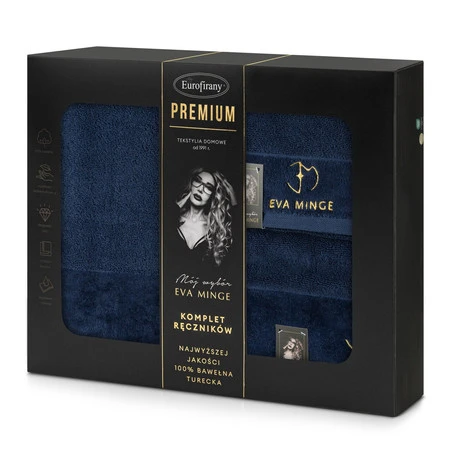 Komplet Ręczników Gaja 46 x 36 x 7 cm, Granatowy