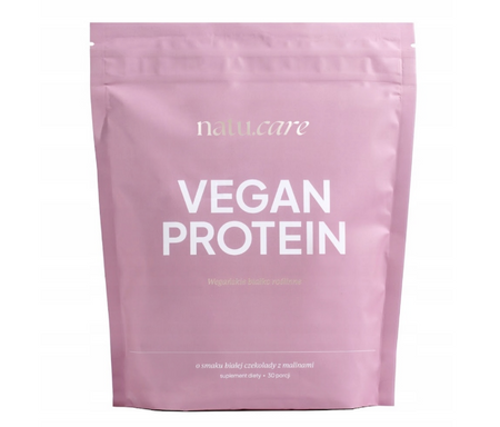 Natu.Care Białko wegańskie Vegan Protein Biała Czekolada Maliny 525 gr.