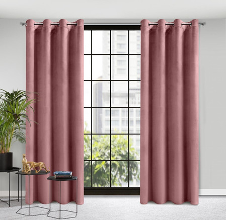 ZASŁONA GOTOWA D91 ROSA 140 X 270 CM CIEMNORÓŻOWY