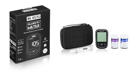 BeKeto GluKeto Meter Zestaw Startowy do pomiaru glukozy i ketonów w 5 sek.