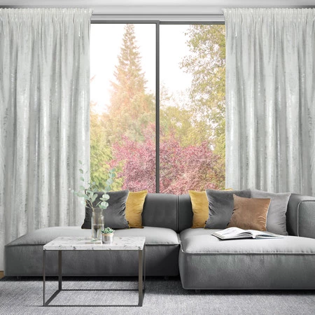 ZASŁONA GOTOWA RENIA NA TAŚMIE 140 X 270 CM BIAŁY