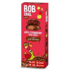 Przekąska jabłkowo-truskawkowa w mlecznej czekoladzie Bob Snail, 30g
