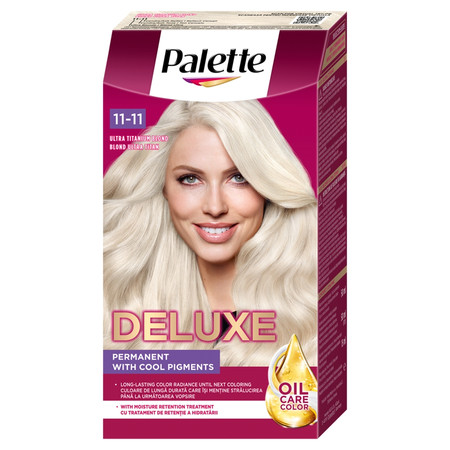 Deluxe Oil-Care Color farba do włosów trwale koloryzująca z mikroolejkami 11-11 Ultra Tytanowy Blond