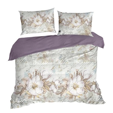 Komplet pościeli satynowej Spring 26, 220 x 200 cm, Jasnokremowy