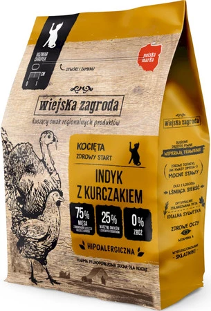 WIEJSKA ZAGRODA Indyk z Kurczakiem dla kociąt 400g