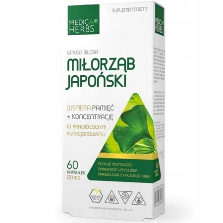 Medica Herbs Miłorząb Japoński Ginkgo biloba 60  k