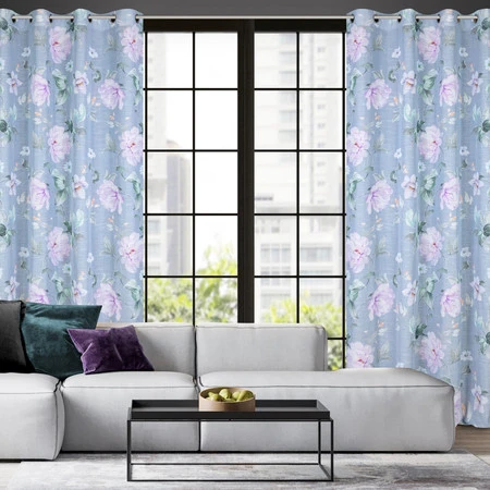 ZASŁONA GOTOWA FLORA 140 X 250 CM POPIELATY