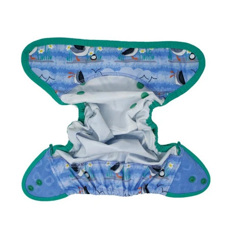 Close, Wodoodporny otulacz dla dzieci zapinany na napy, Blue Puffin