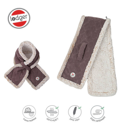 Lodger Dwuwarstwowy szaliczek z polaru wrzosowy Fleece Mauve