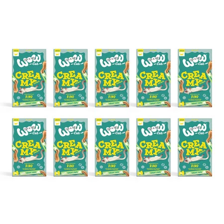 Zestaw 10x WOW CAT Creamy Snack Rind - kremowa przekąska z wołowiną (5x15g)