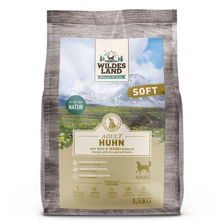WILDES LAND DOG Soft Huhn - kurczak półwilgotna karma dla psa (1,5kg)