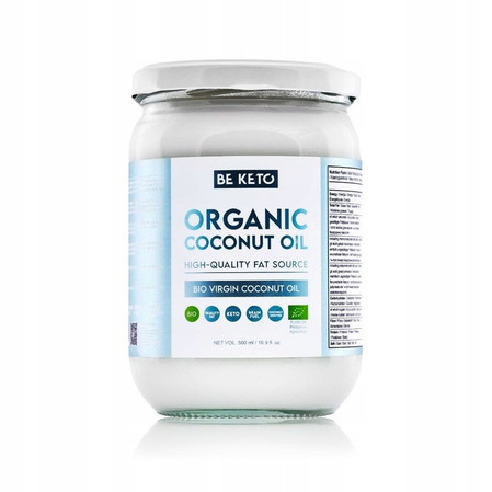 BeKeto Organiczny Olej kokosowy 500ml KRÓTKA DATA 2026-11-11