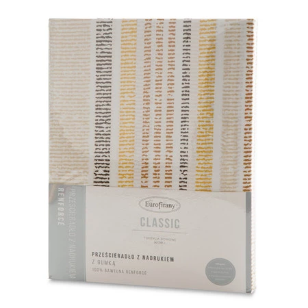 PRZEŚCIERADŁO Z GUMKĄ PRINT 2 100 X 200 X 30 CM MUSZTARDOWY