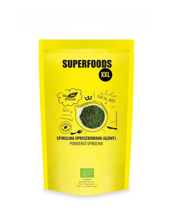 BIO PLANET SPIRULINA W PROSZKU (GLONY) BIO 600 g