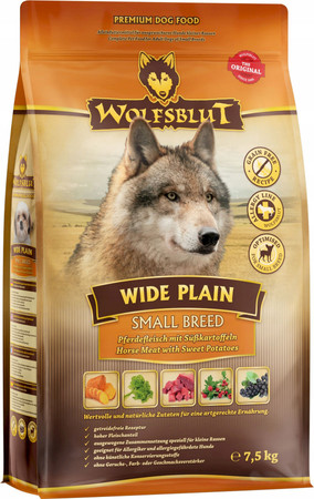 WOLFSBLUT Wide Plain Adult Small Breed – konina i bataty 7,5 kg – karma monobiałkowa dla małych ras