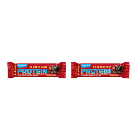 Zestaw: 2x BATON PROTEINOWY BROWNIE W MLECZNEJ CZEKOLADZIE BEZ DODATKU CUKRU BEZGLUTENOWY 40 g - MAXSPORT