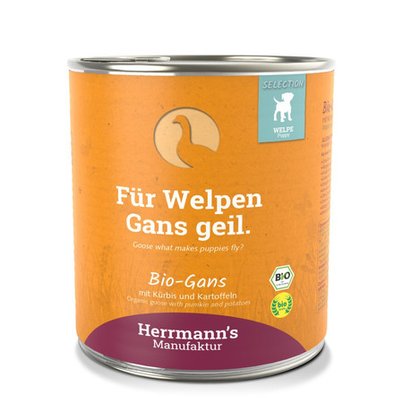 Zestaw 10x HERRMANN'S Selection Puppy Bio Gans - bio gęsina dla szczeniąt (800g)
