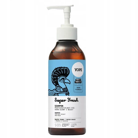 Yope - Szampon do włosów przetłuszczających się Świeża Trawa Super Fresh 300ml