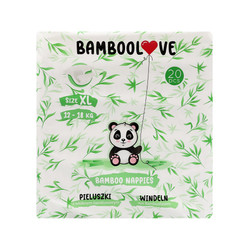 BAMBOOLOVE, Pieluszki jednorazowe bambusowe, rozmiar XL (12-18 kg), 20 szt.