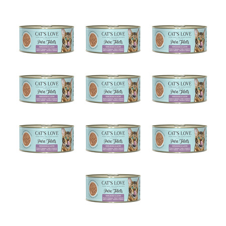 Zestaw 10x CAT'S LOVE FIlet Pur Lachs Huhn - filety z łososia i kurczaka (100g)